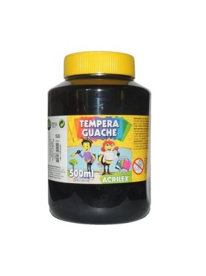 TINTA GUACHE PRETA - 500ML - ACRILEX