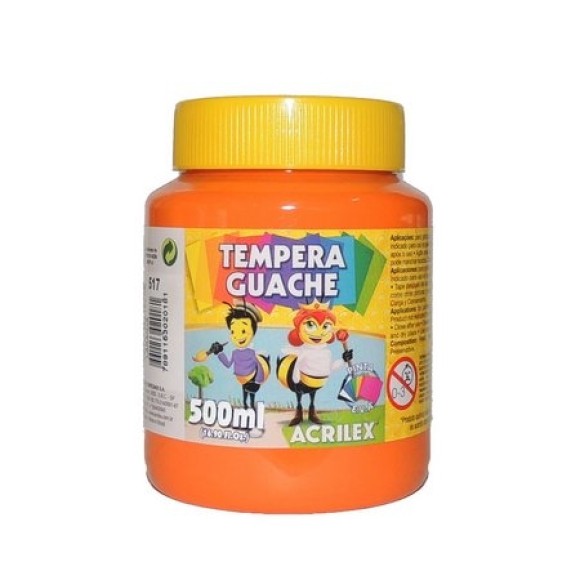 TINTA GUACHE LARANJA - 500ML - ACRILEX