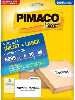 ETIQUETA 6095 - 5,92x8,57 - 80UN - PIMACO