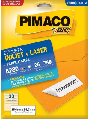 ETIQUETA 6280 - 2,54x6,67 - 750UN - PIMACO