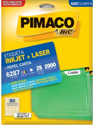ETIQUETA 6287 PIMACO 44,4X12,7 CX.C/2000