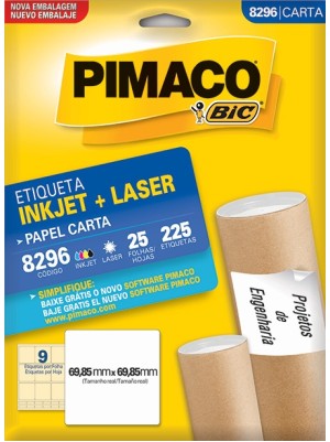 ETIQUETA 8296 - 6,98x6,98 - 225UN - PIMACO
