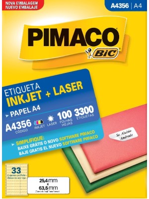 ETIQUETA A4356 - 2,54x6,35 - 3300 - PIMACO