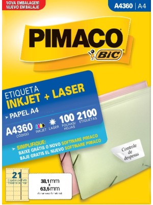 ETIQUETA A4360 - 3,81x6,35 - 2100UN - PIMACO