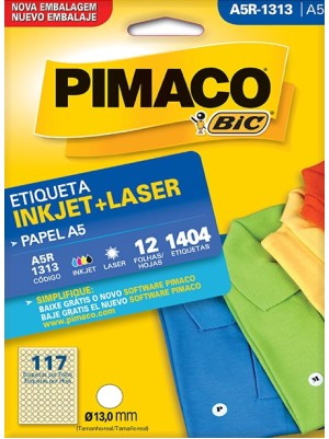 ETIQUETA REDONDA A5R-1313 - 1404UN - PIMACO