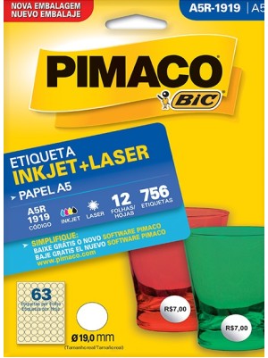 ETIQUETA REDONDA A5R-1919 - 756UN - PIMACO