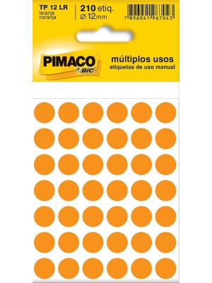 ETIQUETA TP 12 LARANJA - 210UN - PIMACO