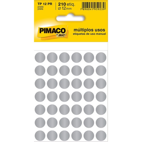 ETIQUETA TP 12 PRATA - 210UN - PIMACO