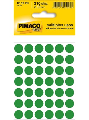 ETIQUETA TP 12 VERDE - 210UN - PIMACO