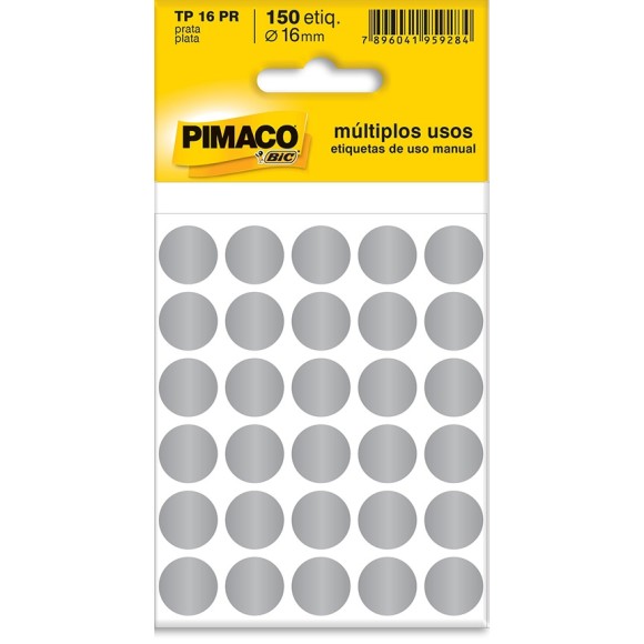 ETIQUETA TP 16 PRATA - 150UN - PIMACO