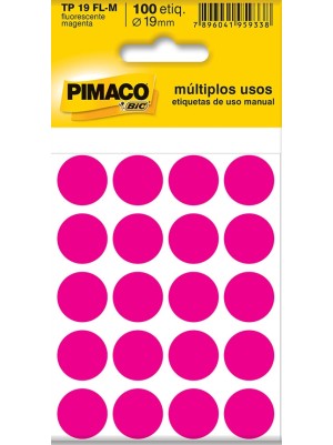 ETIQUETA TP 19 MAGENTA FLUORESCENTE - 100UN - PIMACO