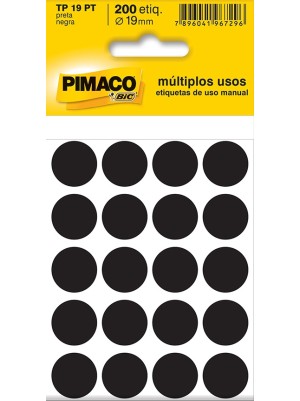 ETIQUETA TP 19 PRETA - 200UN - PIMACO