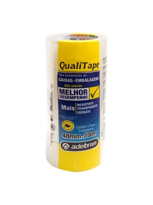 FITA ADESIVA PP 48X100 ADELBRAS TRANSP.