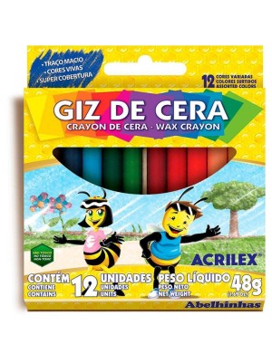 GIZ DE CERA 12 CORES - ACRILEX