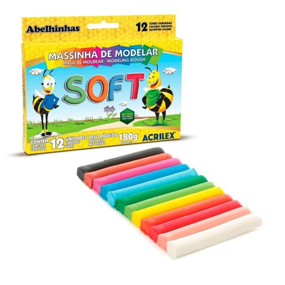 MASSINHA SOFT 12 CORES- ACRILEX