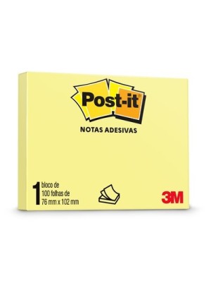 BLOCO POST-IT AMARELO - 76x102 - 3M