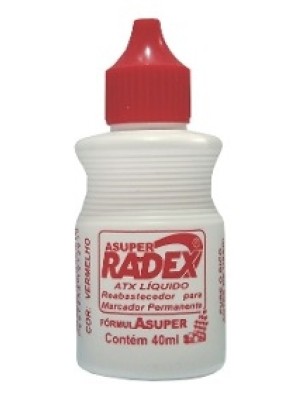 REABASTECEDOR PARA MARCADOR PERMANETE VERMELHO- 40ML- RADEX