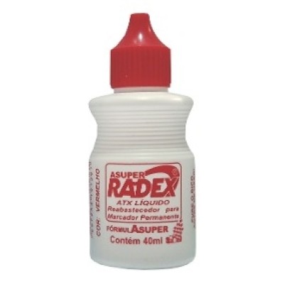 REABASTECEDOR PARA MARCADOR PERMANETE VERMELHO- 40ML- RADEX