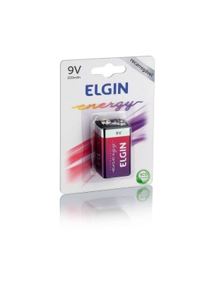 BATERIA 9V ALCALINA RECARREGAVEL ELGIN