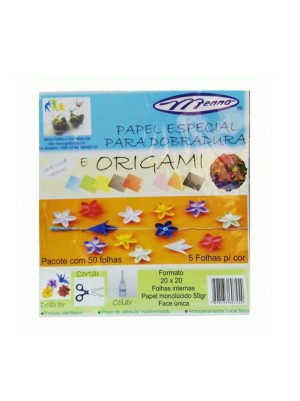BLOCO DESENHO ORIGAMI 20X20 10 CORES 50FLS