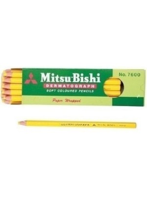 LÁPIS DERMATOGRÁFICO AMARELO - 12UN - MITSU-BISHI