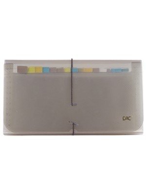 PASTA SANFONADA PORTA CHEQUE FUMÊ - 12DIV - DAC