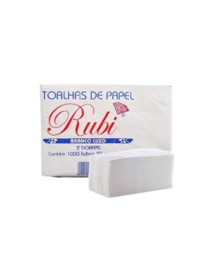 PAPEL TOALHA BRANCO LUXO - 1.000FLS - RUBI