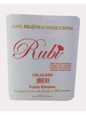 PAPEL HIGIÊNICO INSTITUCIONAL CELULOSE - 8UN - RUBI
