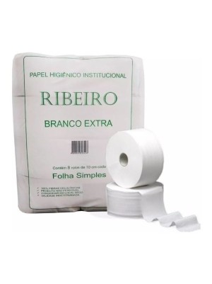 PAPEL HIG.ROLAO 8X300 BRANCO RIBEIRO (111801)