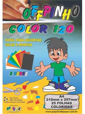PAPEL OFFPINHO COLOR 120 8 CORES - 25FLS - OFF PAPER