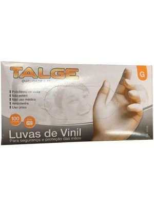 LUVA VINIL S/TALCO GR.100UN.NÃO ESTÉRIL