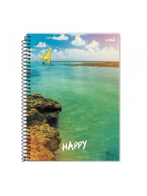 CADERNO HAPPY FLEXÍVEL ESPIRAL - 96FLS - CREDEAL
