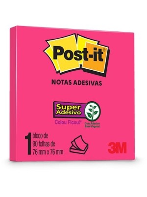 BLOCO POST-IT ROSA - 76x76 - 3M
