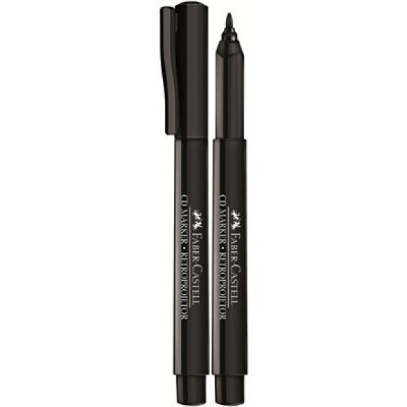 CANETA CD MARKER/RETROPROJETOR PRETA - FABER-CASTELL