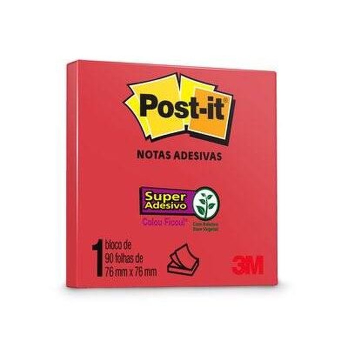 BLOCO POSTIT vermelha 76x76 3M