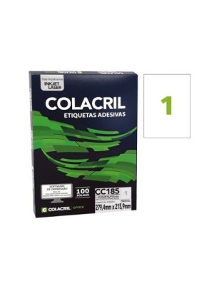 ETIQUETA ADESIVA CC185 - 27,94x21,59 - 100UN - COLACRIL