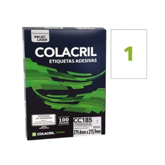 ETIQUETA ADESIVA CC185 - 27,94x21,59 - 100UN - COLACRIL