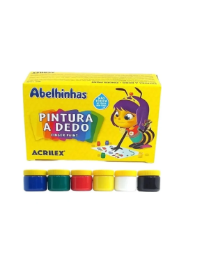 PINTURA A DEDO 15ML 6 CORES ACRILEX