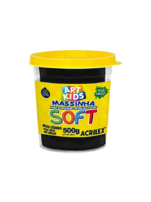 MASSA MODELAR SOFT PRETO 520 500GR - ACRILEX