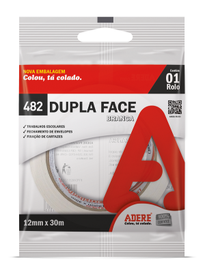 DUPLA FACE DE PAPEL BRANCO ADERE DK350 19X30m