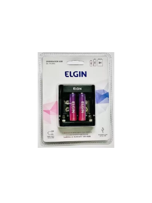 CARREGADOR PILHA USB 2X AA 1500MAH - ELGIN