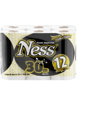 PAPEL HIGIENICO NESS F.DUPLA 30M 12UN