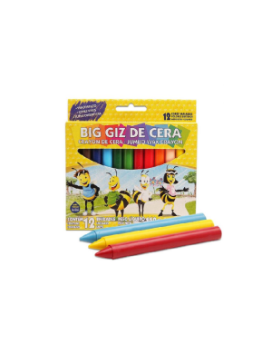 GIZAO DE CERA (BIG GIZ TRIANG.) 12 CORES ACRILEX REF.09320000