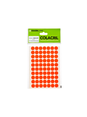 ETIQUETA REDONDA 13MM VERMELHO FLUORESCENTE - 420UN - COLACRIL