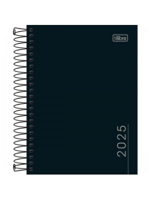 AGENDA ESPIRAL PEPPER 2025 PRETA - 11,7X16,4CM - 160FLS - TILIBRA