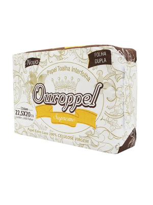 PAPEL TOALHA FOLHA DUPLA SUPREME 100% CELULOSE VIRGEM - 1.000FLS -  OUROPPEL