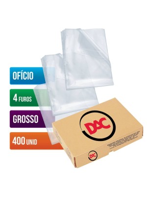 ENVELOPE PLÁSTICO OFÍCIO 4 FUROS REF.076 - 400UN - DAC
