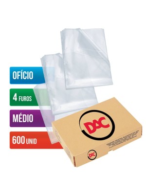 ENVELOPE PLÁSTICO OFÍCIO 4 FUROS REF.078FU - 600UN - DAC