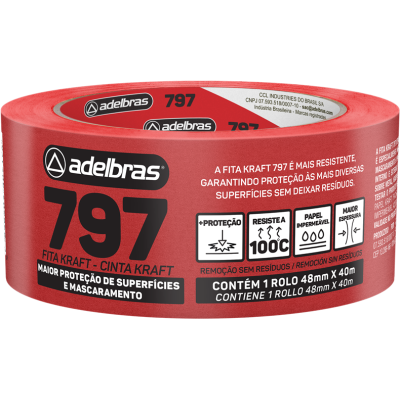 FITA KRAFT VERMELHA 797 - 48MMX40M - ADELBRAS