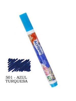 CANETA PARA TECIDO AZUL TURQUESA - ACRILEX